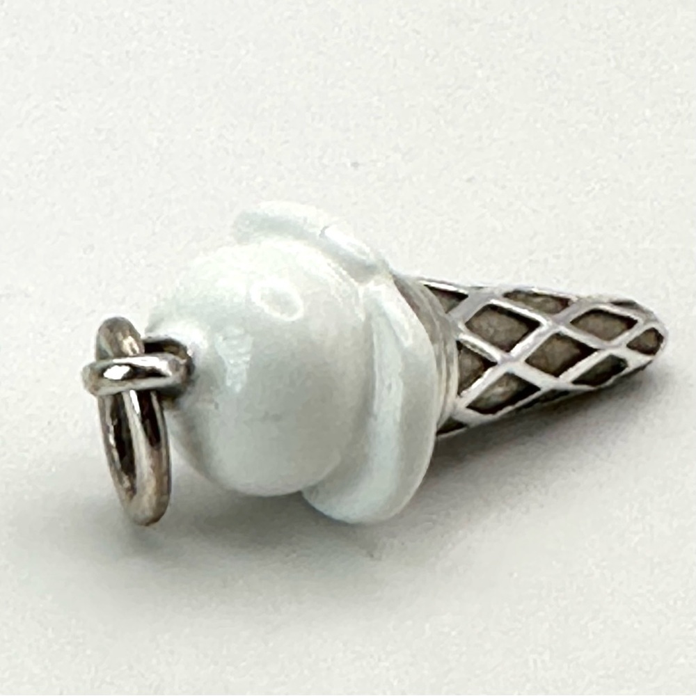 Tiffany & Co Silver & Enamel Ice Cream Cone Charm RARE - Picture 3 of 5